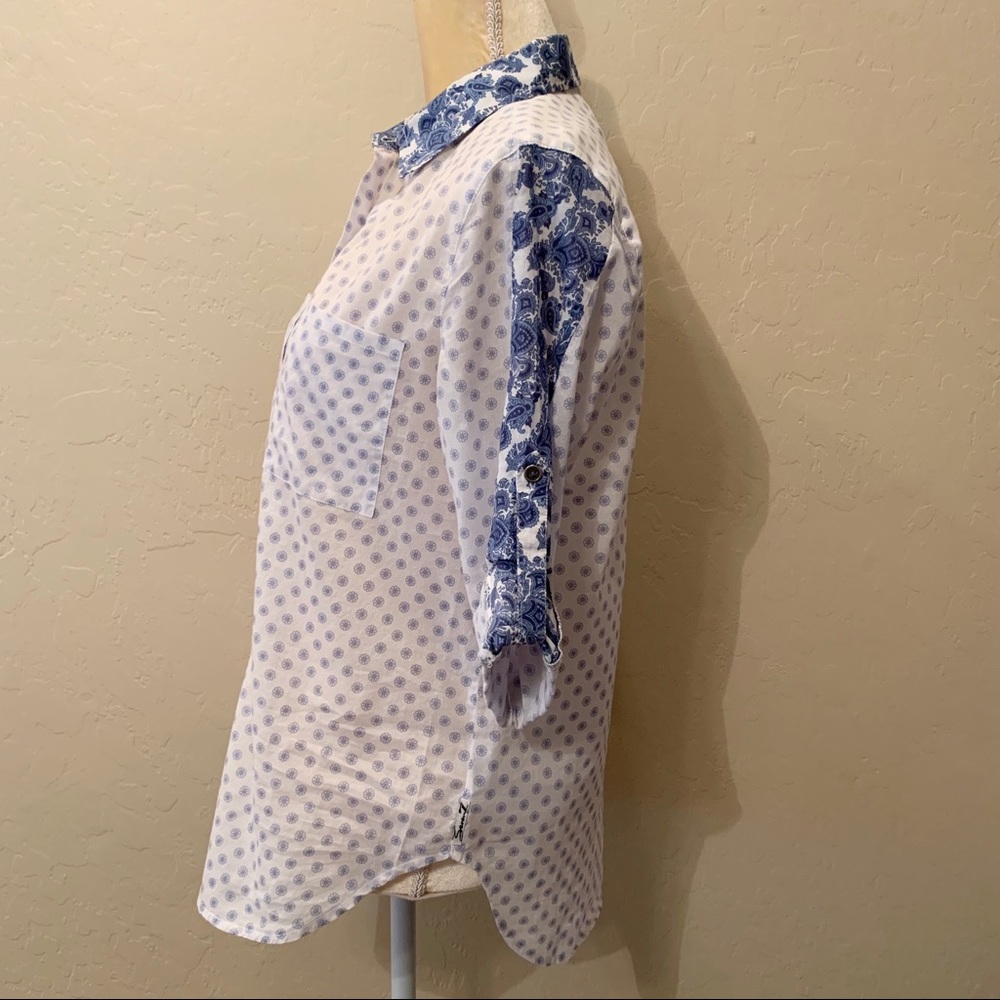 Seven7 Blue and White Button Down Shirt - Picture 3 of 8
